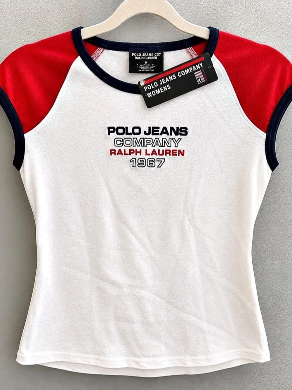 Vintage late 90s Polo Jeans Co Ralph Lauren Baby Tee NWT Deadstock M Y2K